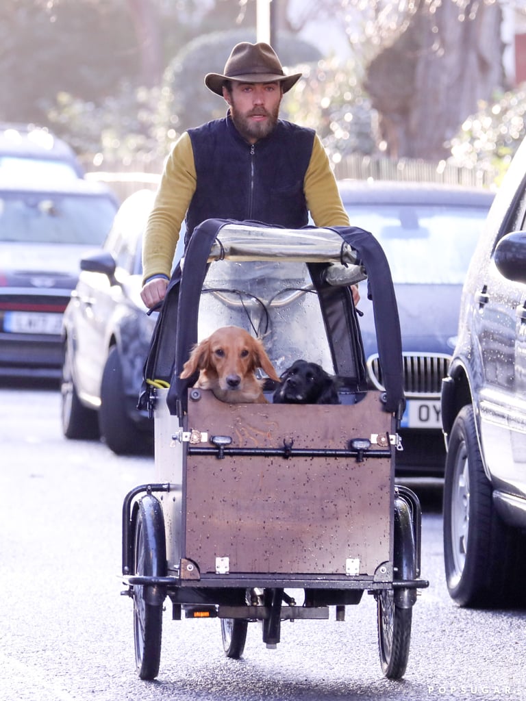 James Middleton Riding Bike With His Dogs Feb. 2019