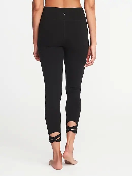 High-Rise Knotted-Hem Yoga Leggings 