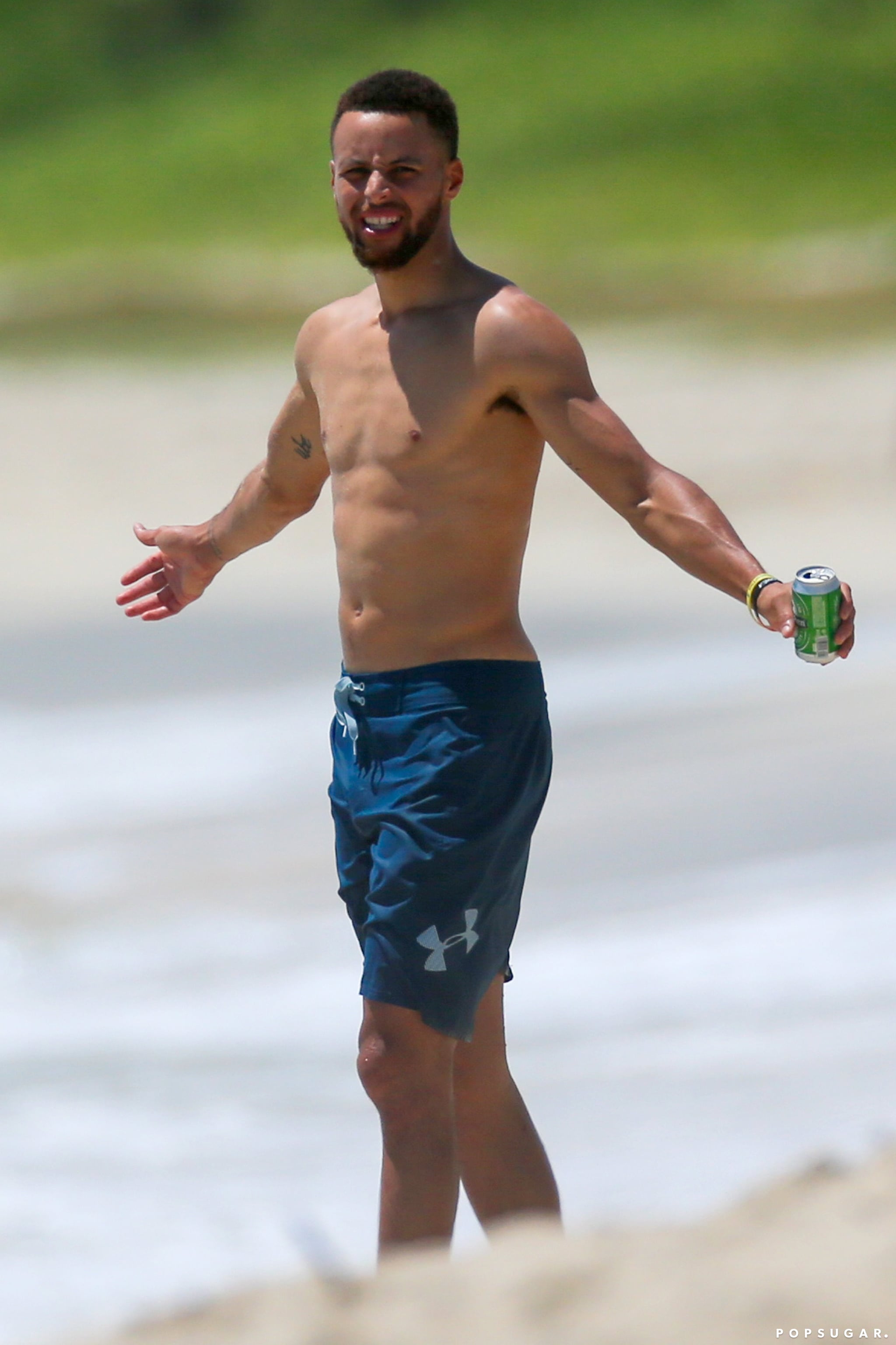 steph curry no shirt