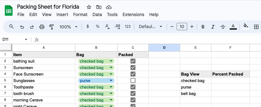 I Tried the Viral Spreadsheet Packing Hack From TikTok