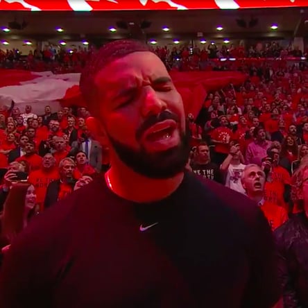 Drake Singing the Canadian National Anthem During NBA Finals | PS Celebrity
