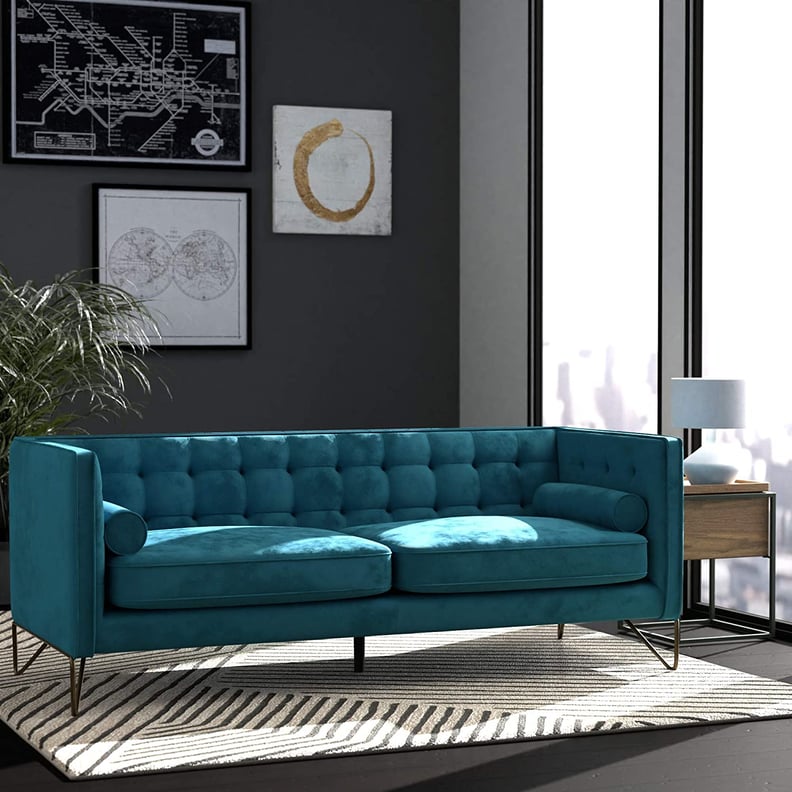 Rivet Brooke Contemporary Mid-Century Modern Tufted Velvet Sofa Couch