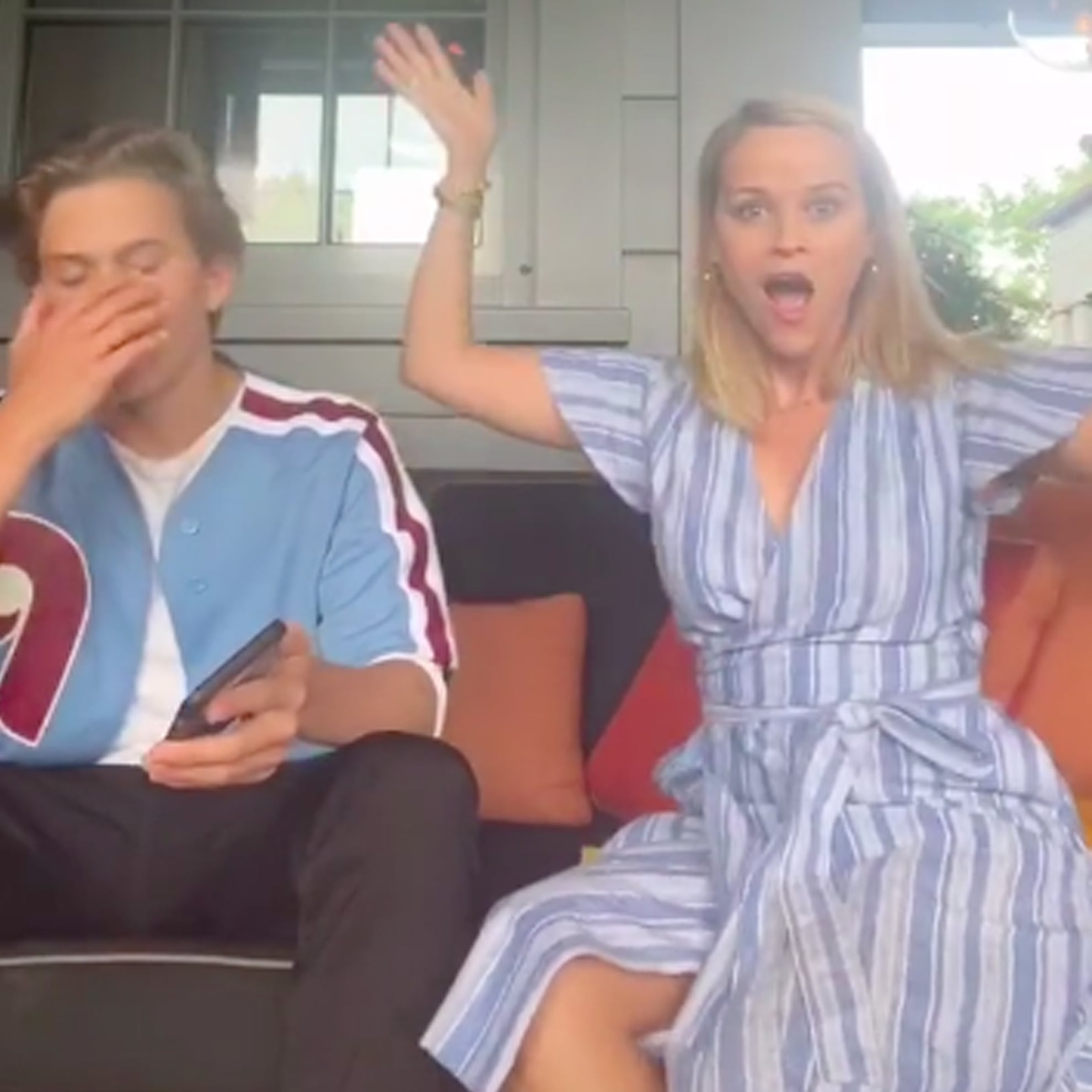 Reese Witherspoon Dances To Deacon S Song In Tiktok Video Popsugar Family