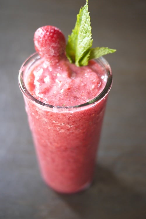 Strawberry, Lychee, and Mint Smoothie