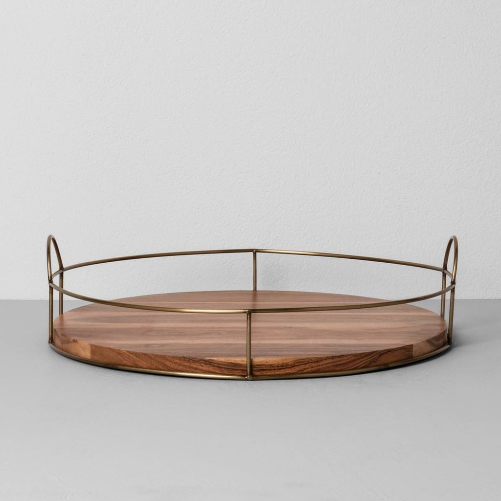 Hearth & Hand With Magnolia Round Wood and Wire Tray