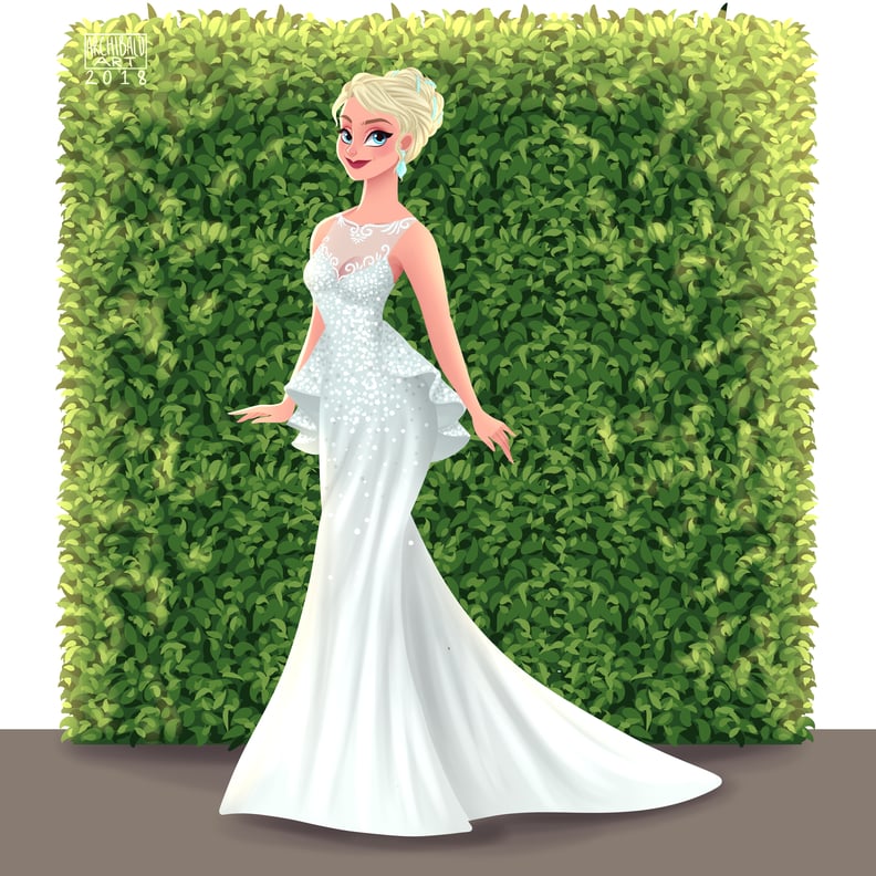 Elsa's Peplum Wedding Gown Is Giving Us Chills