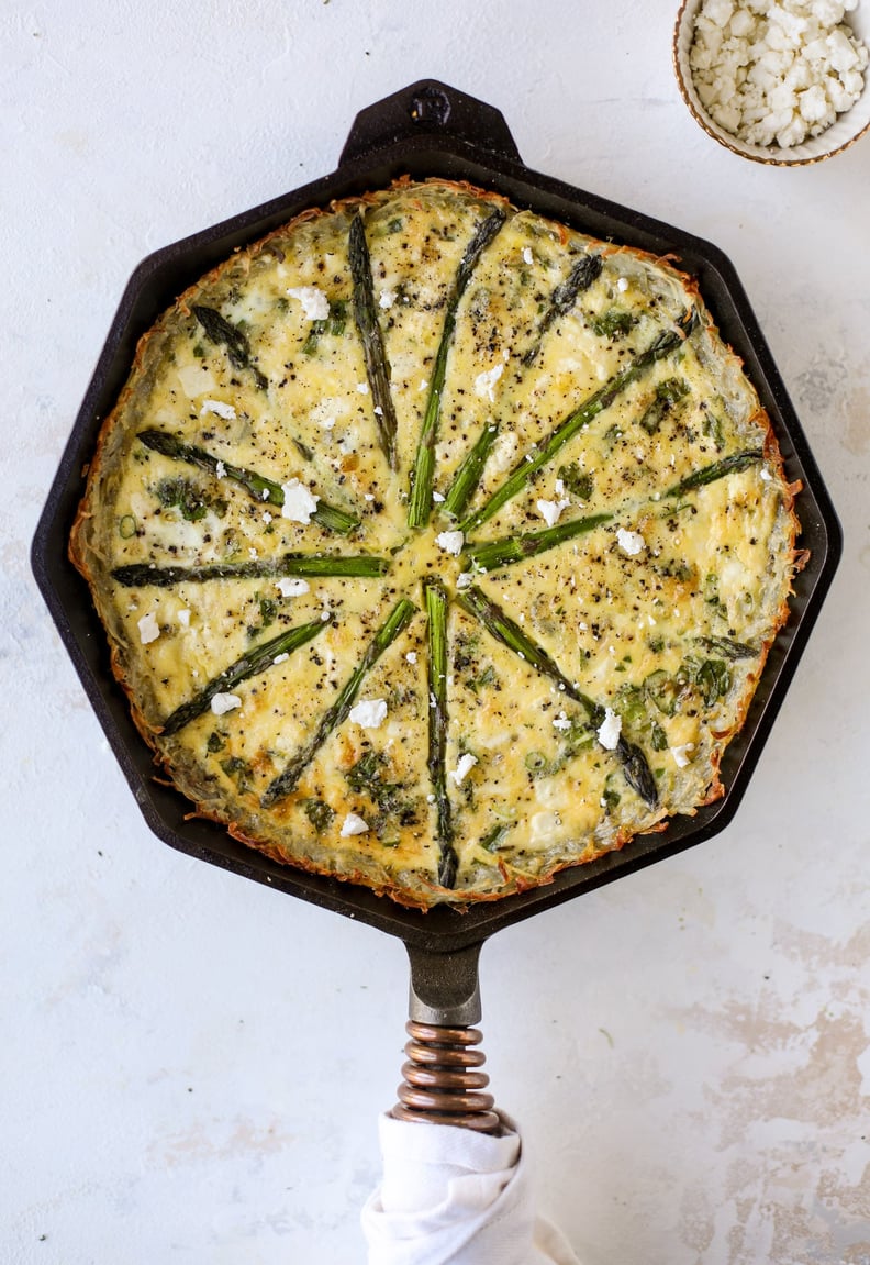 Asparagus Quiche With Hash Brown Crust