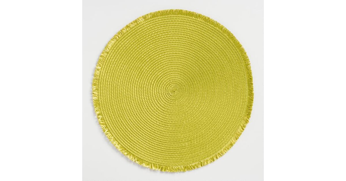 Round Green Polybraid Placemats With Fringe Cute Summer Dinner Party