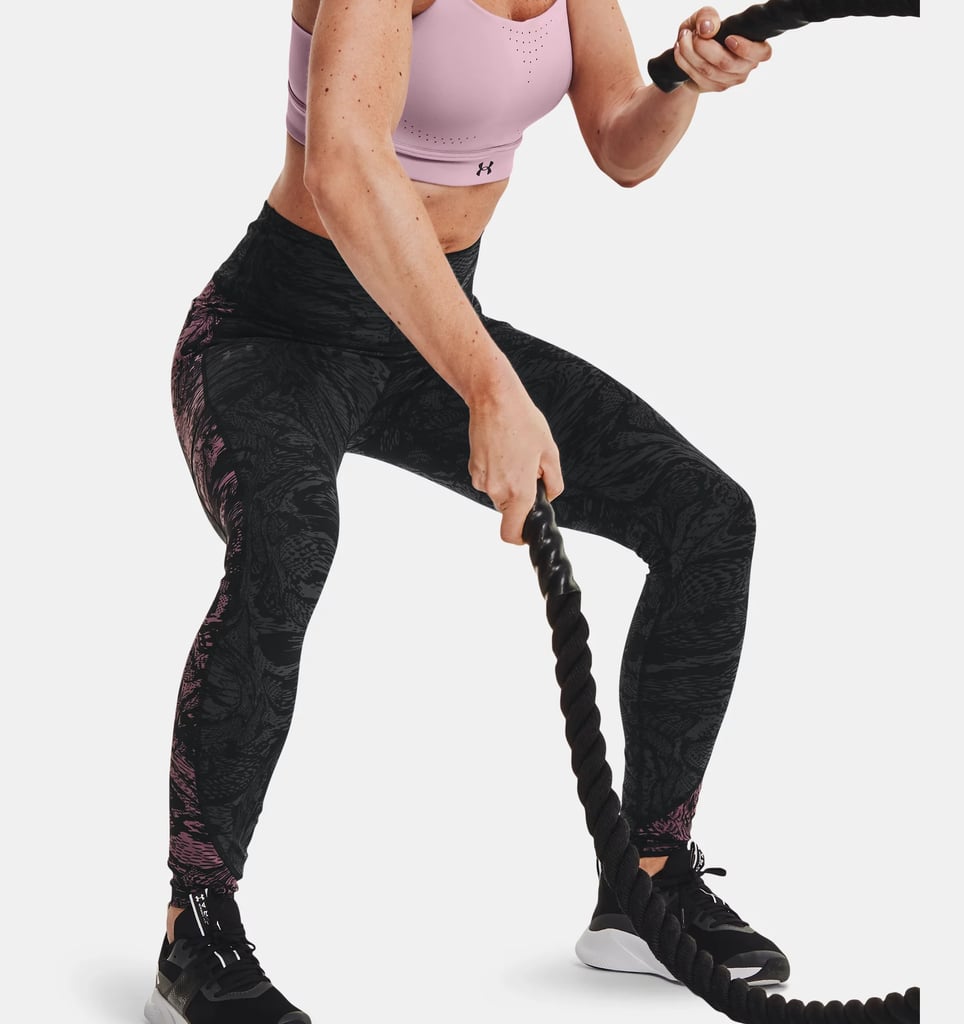 UA RUSH HeatGear No-Slip Waistband Printed Full-Length Leggings
