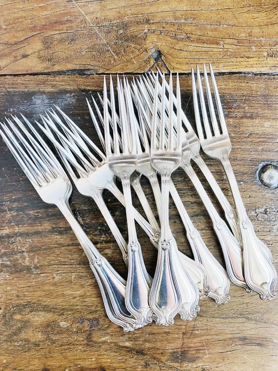 Tiffany & Co. Dinner Forks Set of 12 Antique Silver Plated