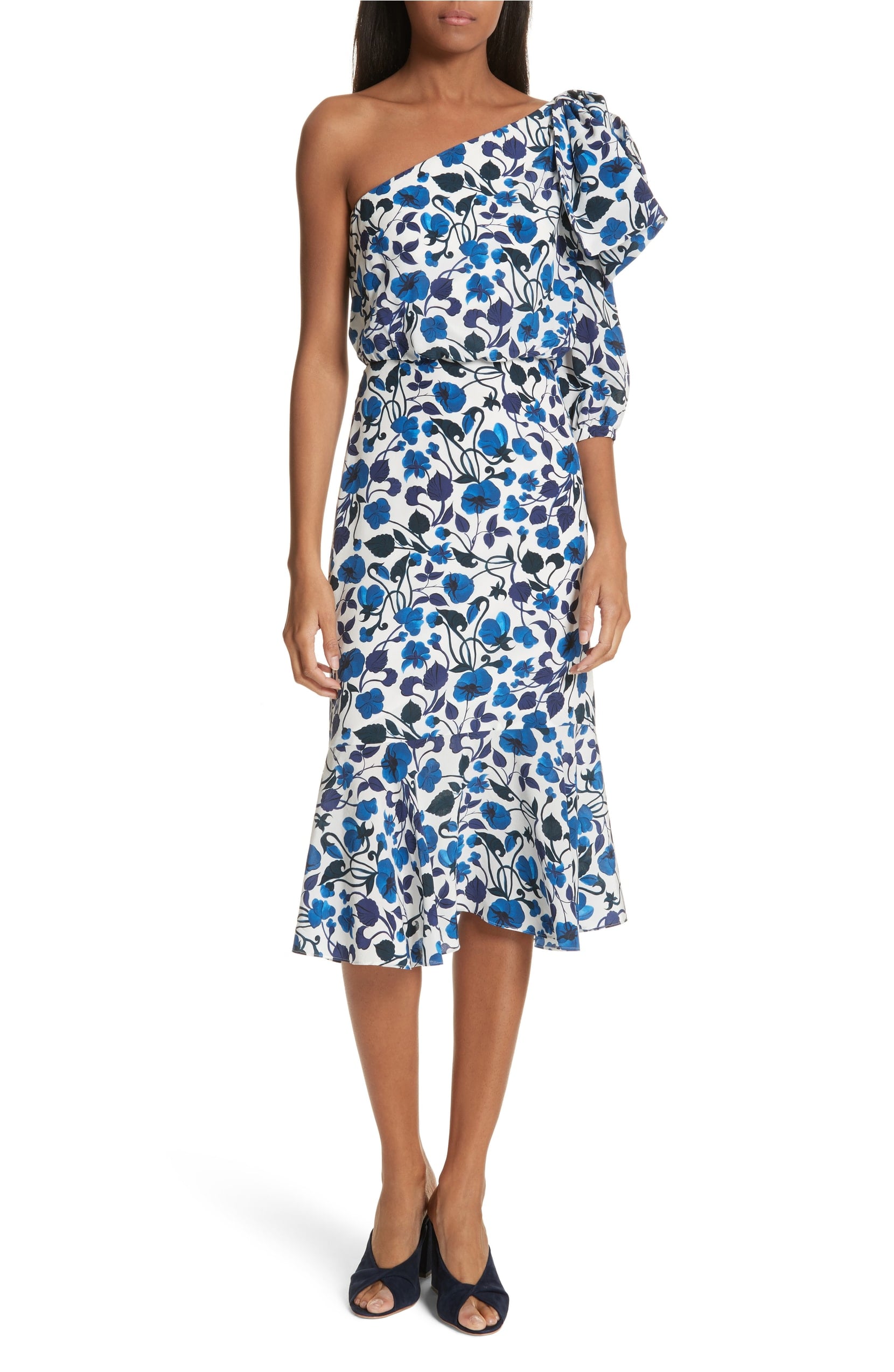 Saloni Juliet One Shoulder Silk Dress Lea Michele s Engagement