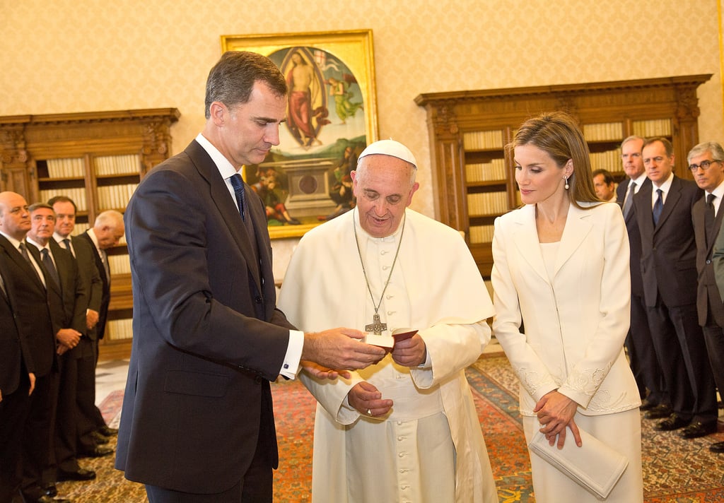 In June 2014, Letizia and Felipe met with Pope Francis at the Vatican.