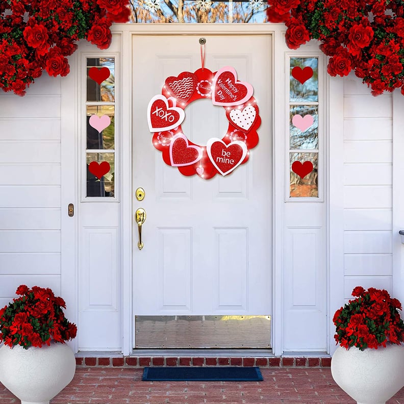 Cat Valentines Day Wreath, Cat Valentines Day Door Hanger, Cat