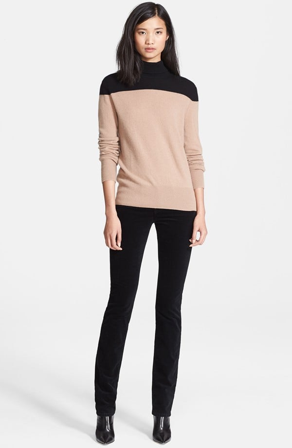 Current/Elliott Colorblock Cashmere Turtleneck Sweater