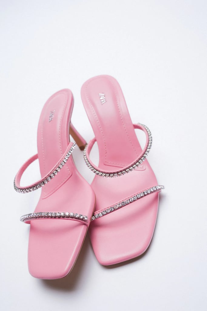 Zara Sparkly Strap Heeled Sandals