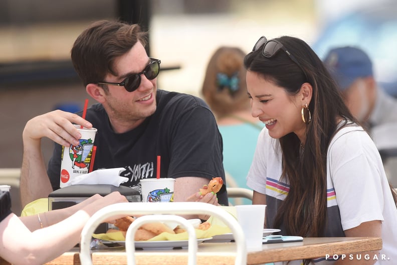 Exclusive All RoundMandatory Credit: Photo by Michael Simon/Shutterstock (12190275ag)Exclusive - First photos of John Mulaney and Olivia Munn after confirmation of their relationship. The two were all smiles and laughing out at lunch at Rick's Drive In & 