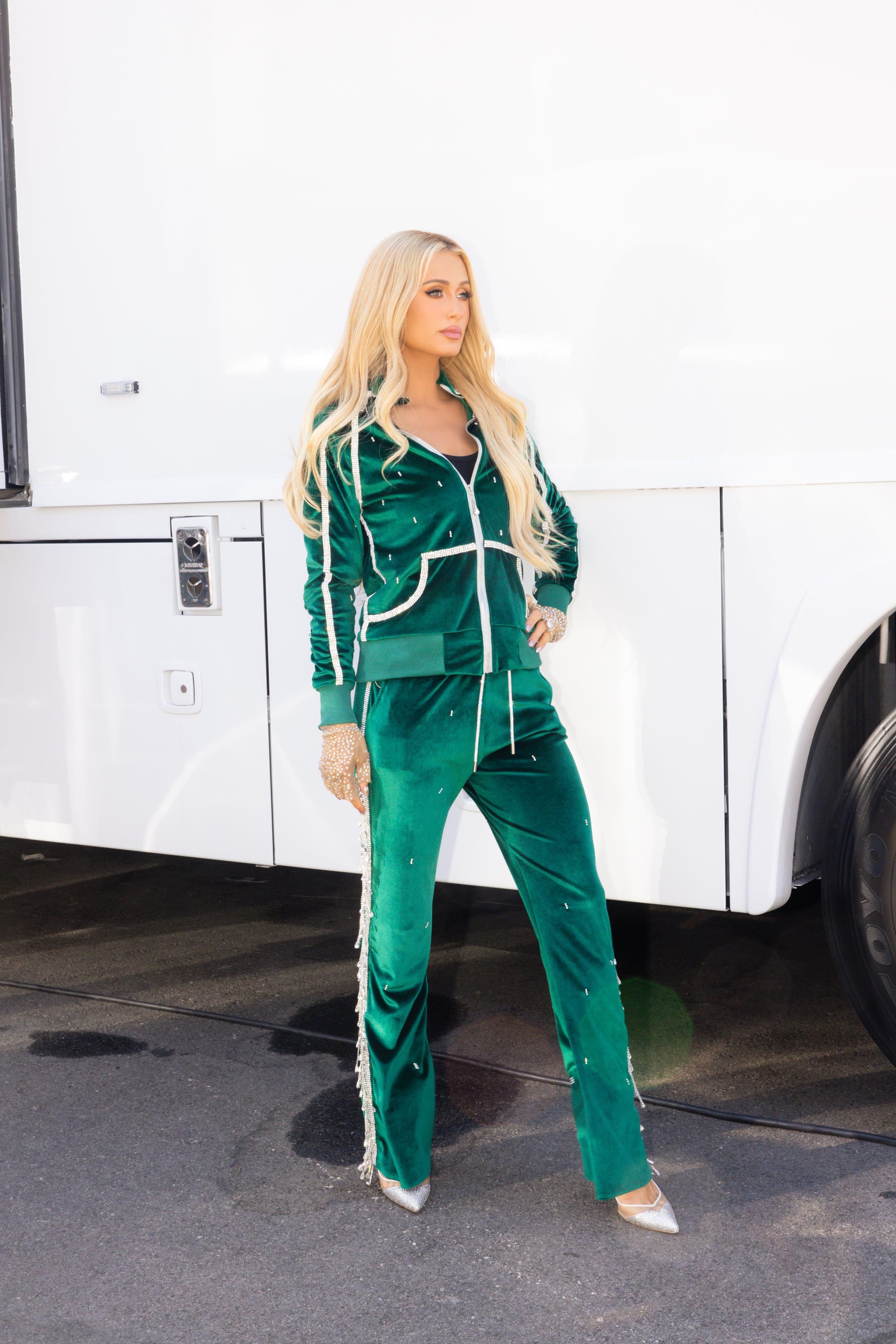 Kim Kardashian and Paris Hilton Bring Back Velour Tracksuits