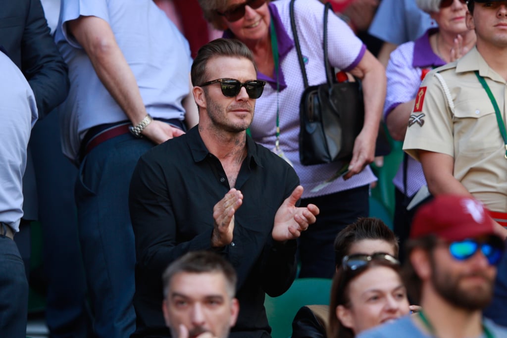 David Beckham With Sons at Wimbledon 2016