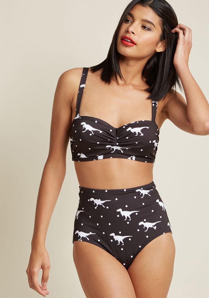 Waterfront Flaunt High-Waisted Bikini Bottom in Dinos in L