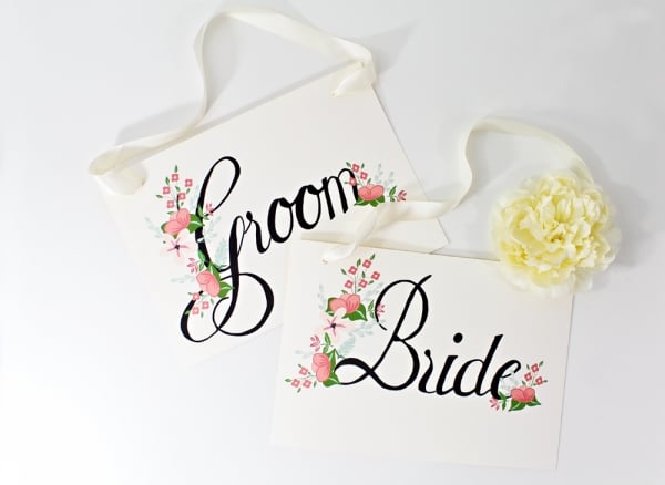 Floral Wedding Signs