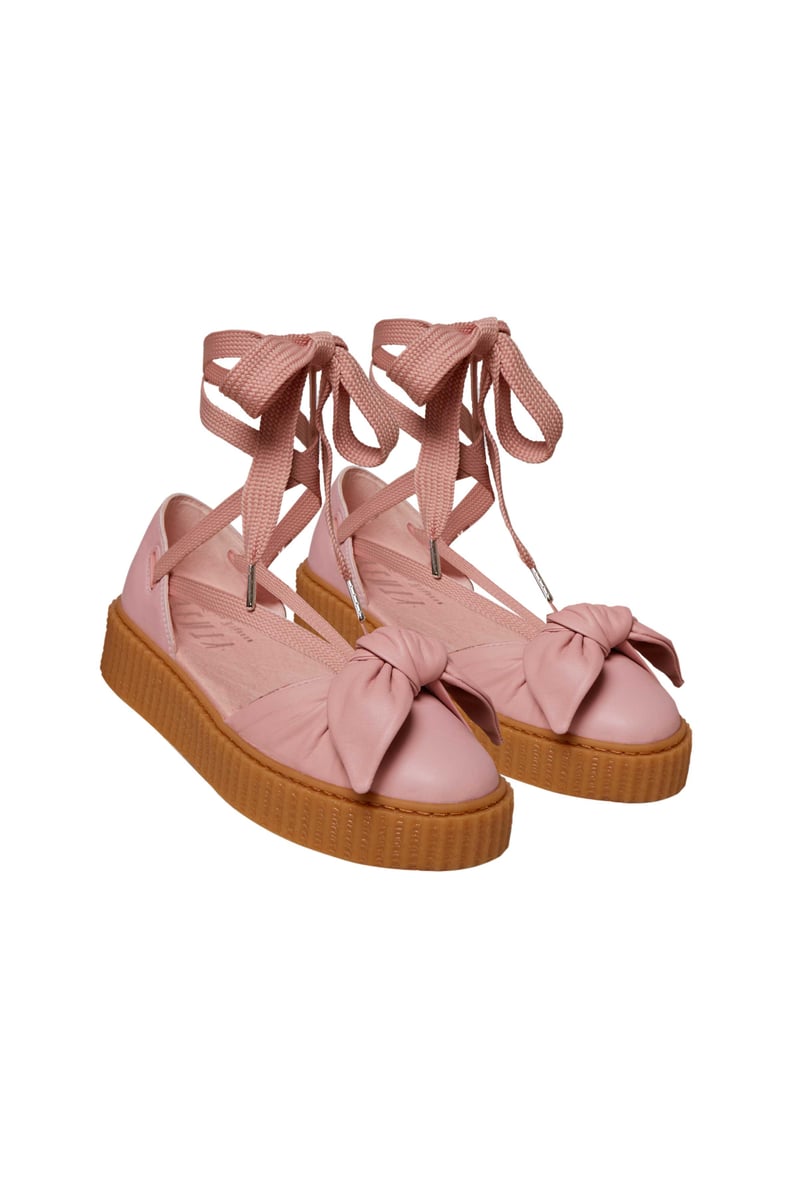 Creeper Bow Sandal in Silver Pink