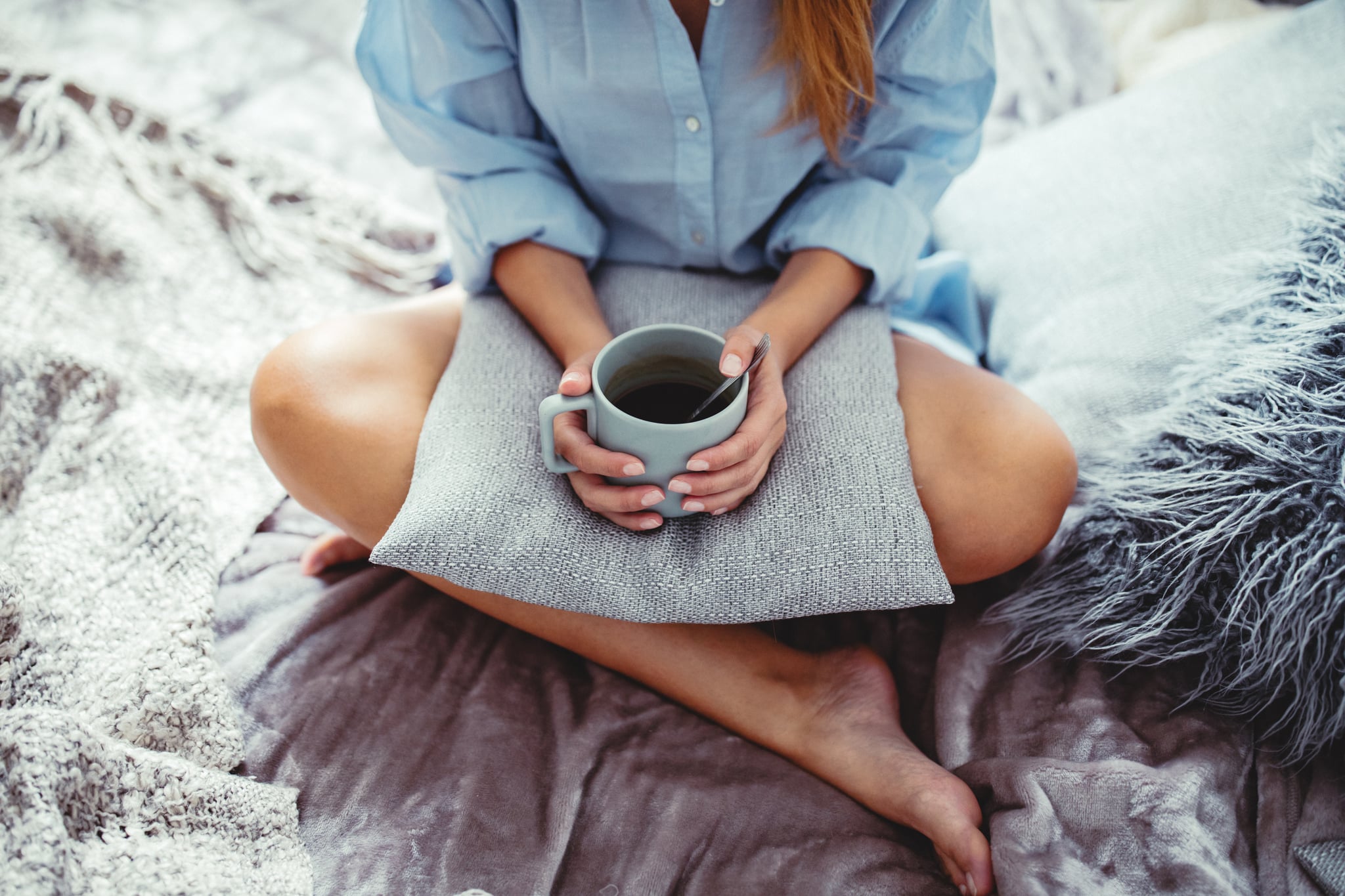 Cosy morning with coffee in the bed