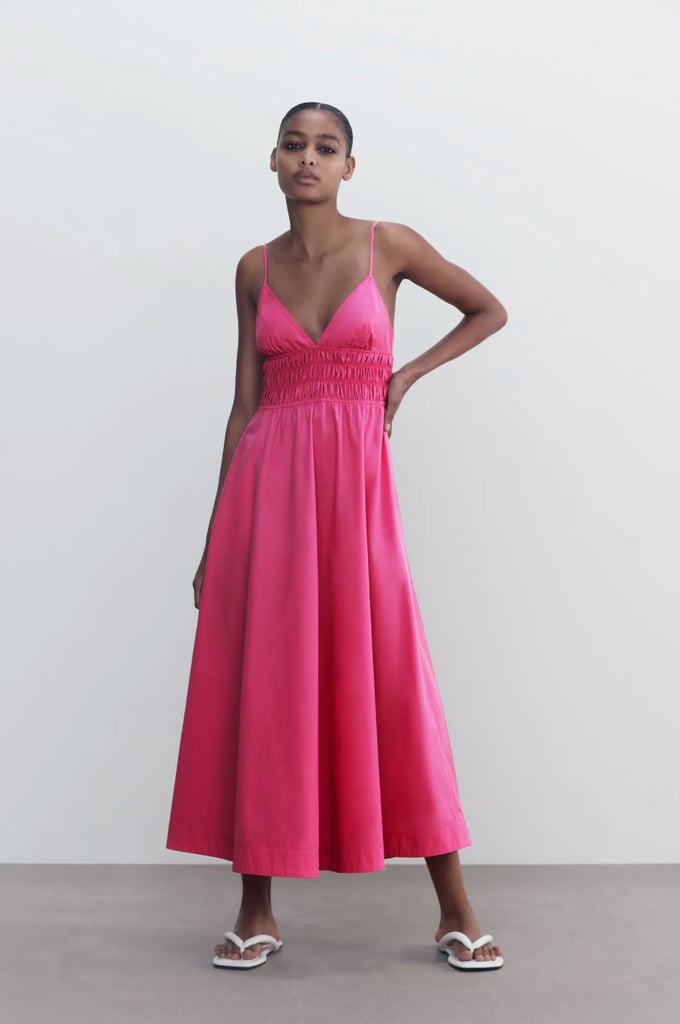 Zara Voluminous Poplin Dress Stylish and Affordable Wedding Guest