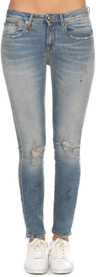 R 13 Alison Skinny Ripped Jeans