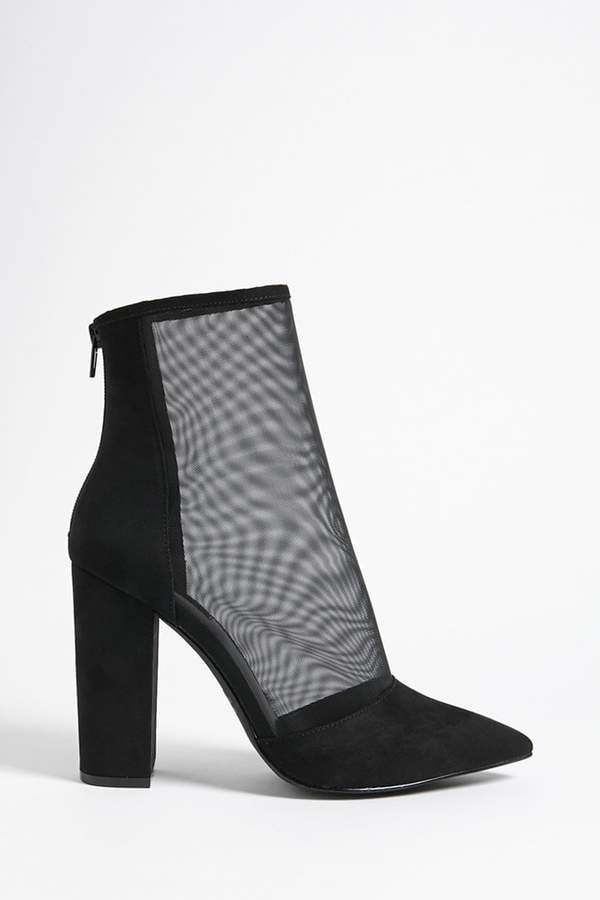 Forever 21 Pointed Mesh Ankle Boots