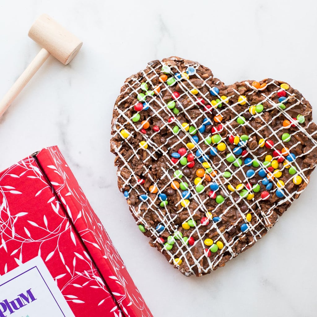 Sugar Plum Heart Shaped Chocolate Pizza with Mallet