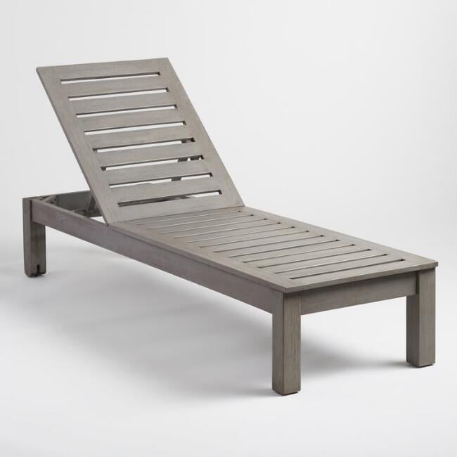 Gray Wood Praiano Outdoor Chaise Lounge