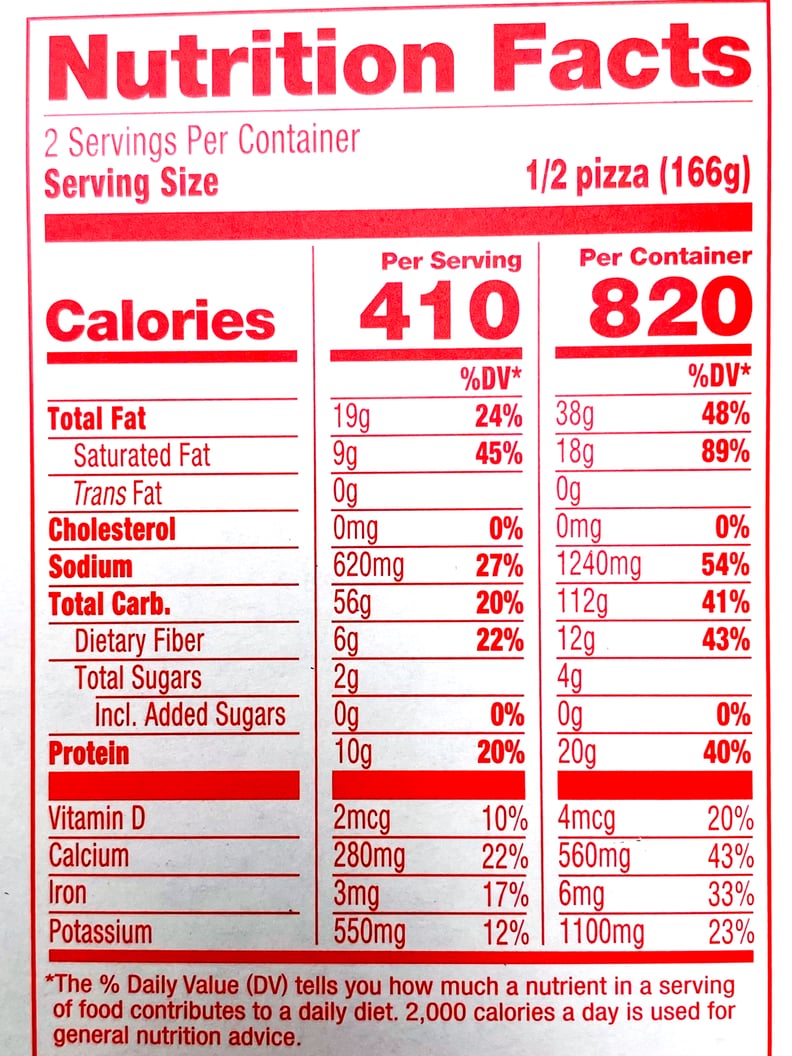 Banza Plant-Based Cheese Pizza Nutritional Information