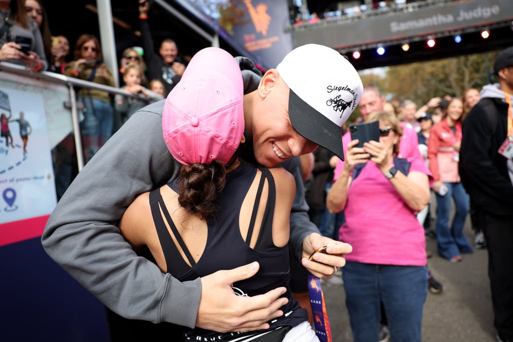 Aaron Judge Cheers On Samantha Bracksieck at NYC Marathon