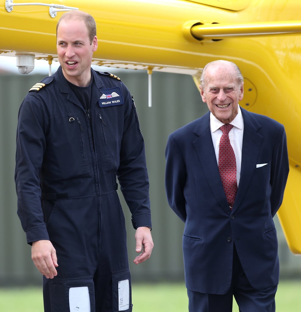 Prince William at Air Base With Queen Elizabeth II