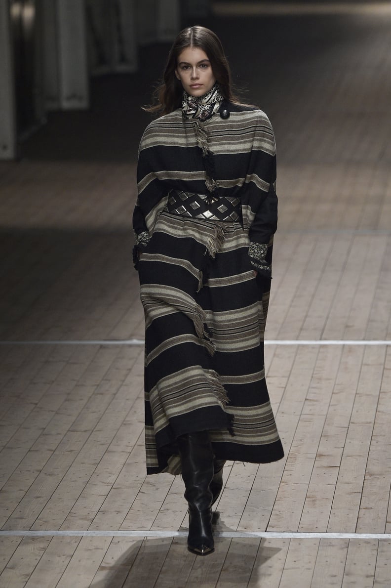 She Then Wrapped Up in a Gorgeous Striped Coat, Which We Can't Wait to Get Our Hands On
