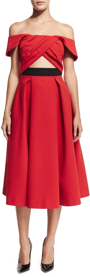 Self-Portrait Ayelette Cutout Double-Crepe Dress ($640)