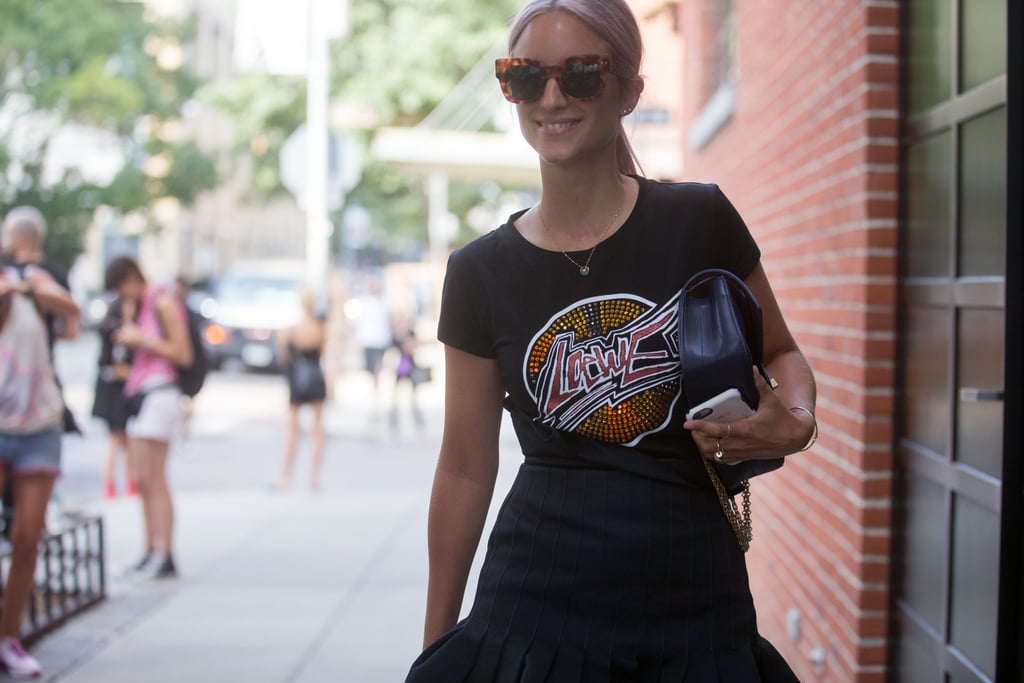 Graphic Tees Street Style Trend at Fashion Week Spring 2017 | POPSUGAR