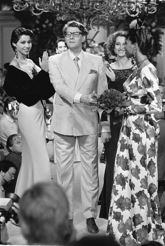 Taking in the applause after showing his Fall 1984 collection in Paris.
Taking in the applause after showing his Fall 1984 collection in Paris.