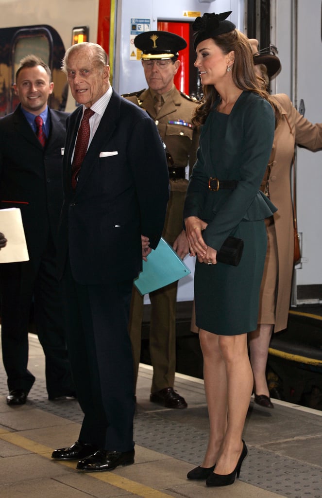 Kate Middleton's heels put her above Prince Philip.