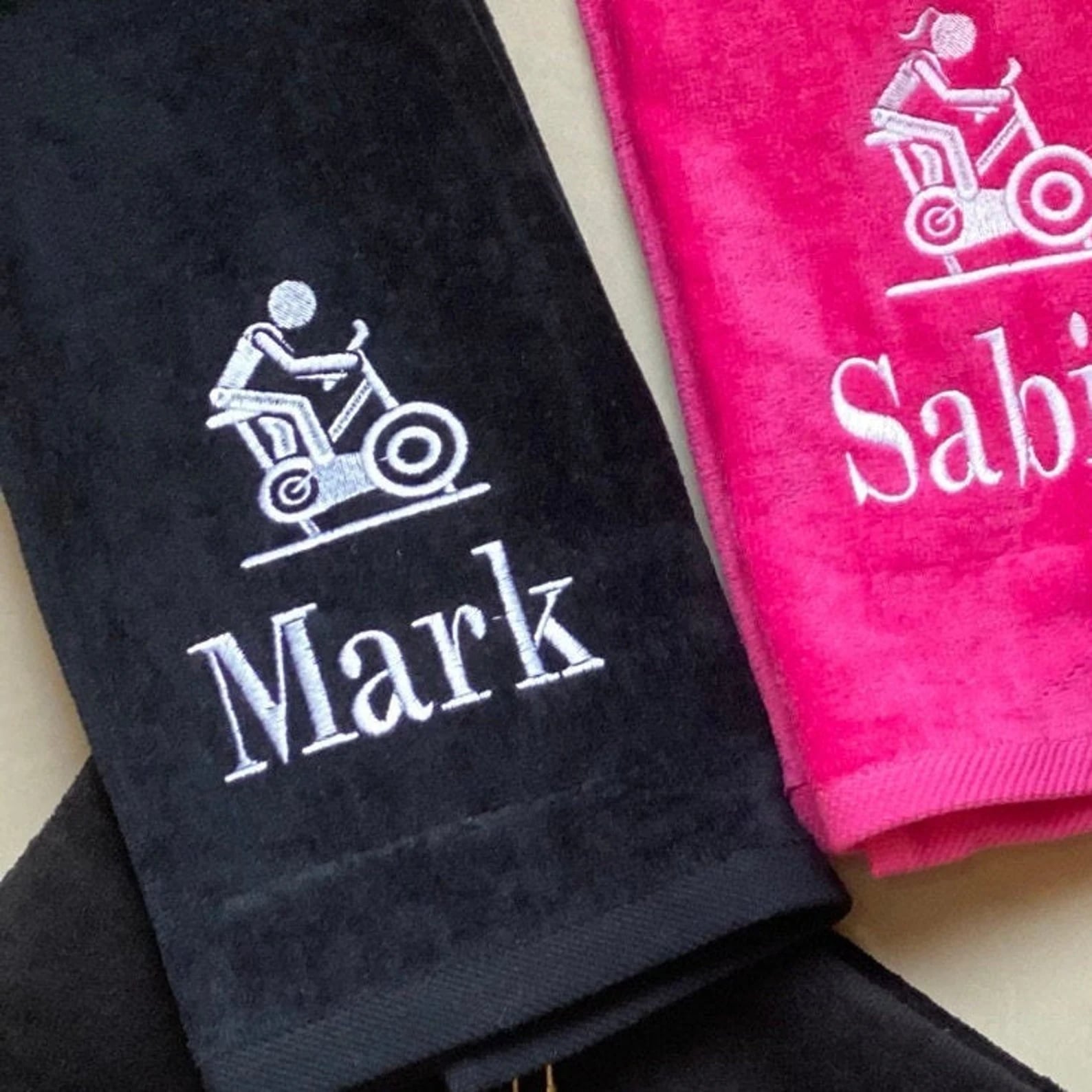 Personalised Embroidered Gym Towel With Zipped Pocket 