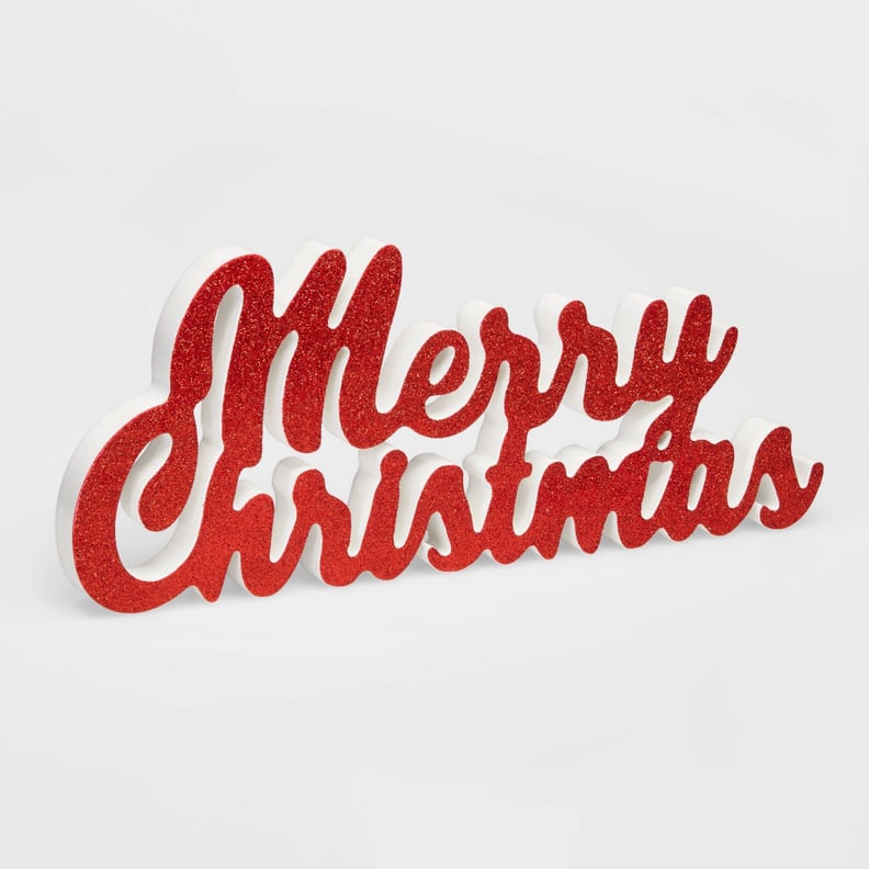 Merry Christmas Glitter Wall Sign