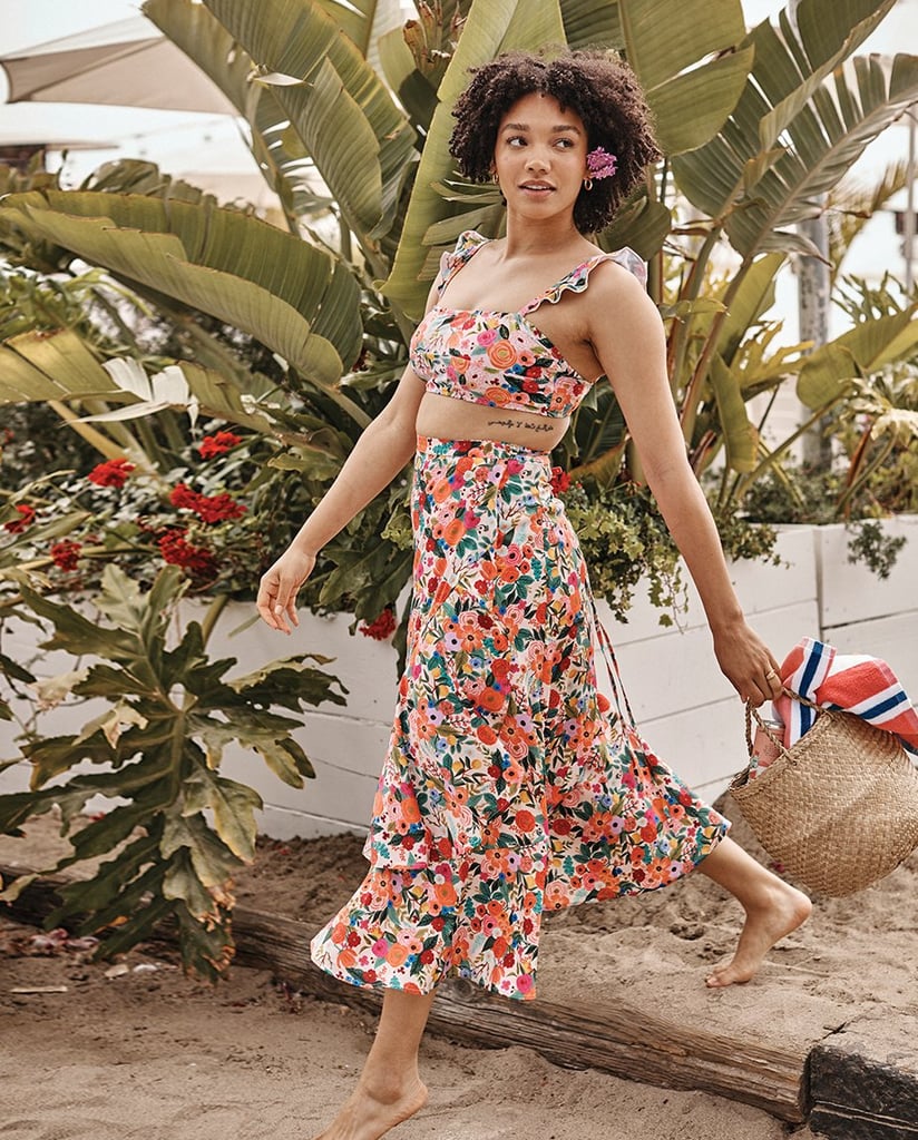 Rifle Paper Co. x Summersalt The Beach to Brunch Wrap Skirt in Garden Party