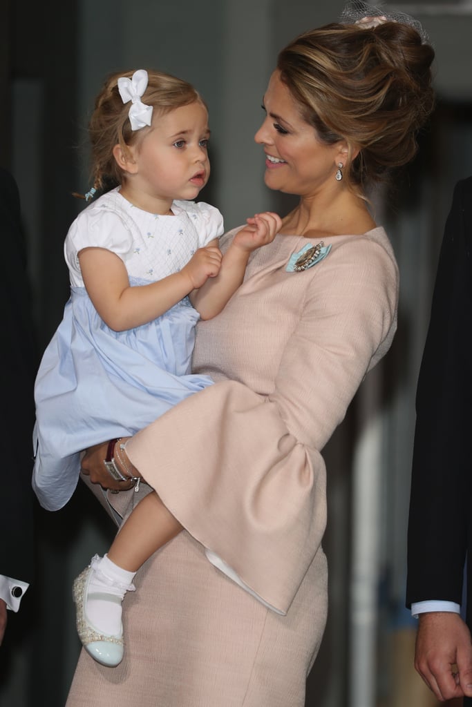 The princess is often holding her daughters in photos, like this one of the pair in 2016.