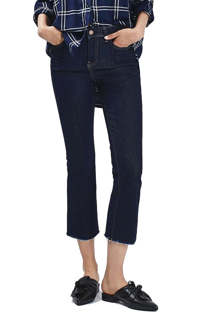 Topshop Raw Hem Crop Flare Jeans ($70)