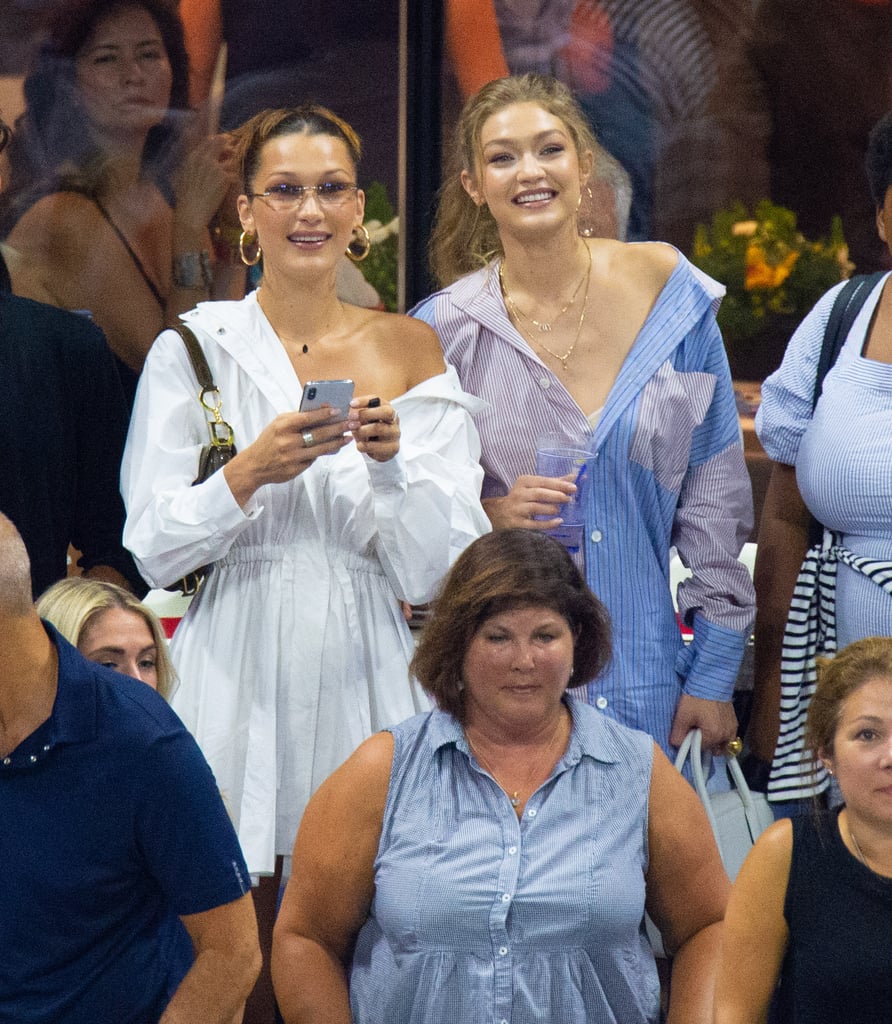 Gigi and Bella Hadid at US Open in Button-Downs 2018