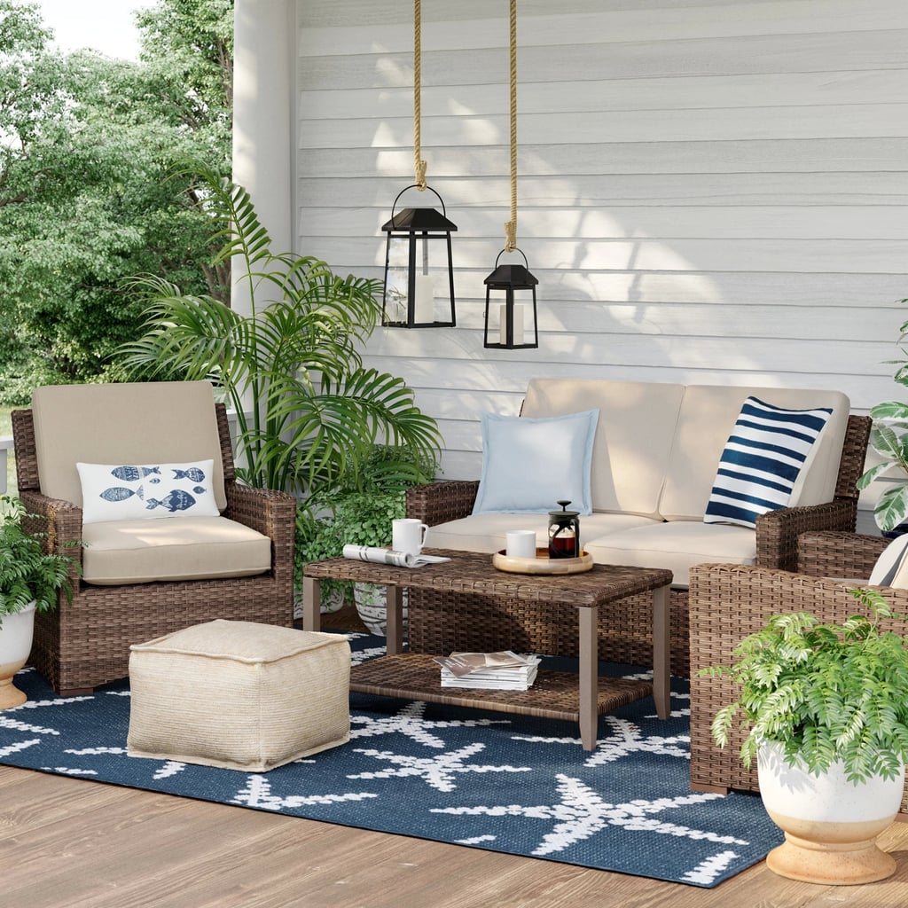 Halsted 4Piece Wicker Patio Furniture Set Best Memorial Day Outdoor