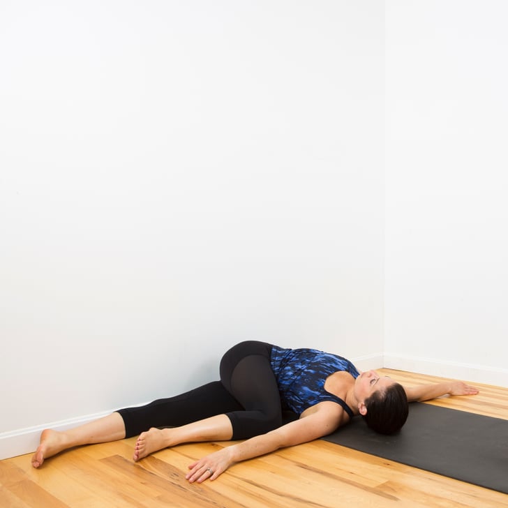 Deeper Spinal Twist Relaxing Wall Yoga Sequence Popsugar Fitness
