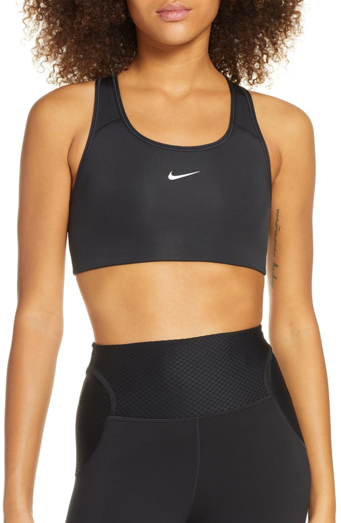 swoosh logo racerback sports bra