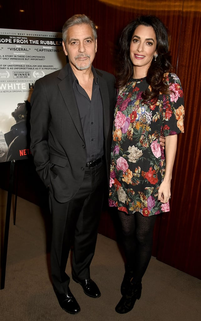 Amal first debuted her baby bump in January, wearing a floral Dolce & Gabbana minidress to a Netflix screening in London.