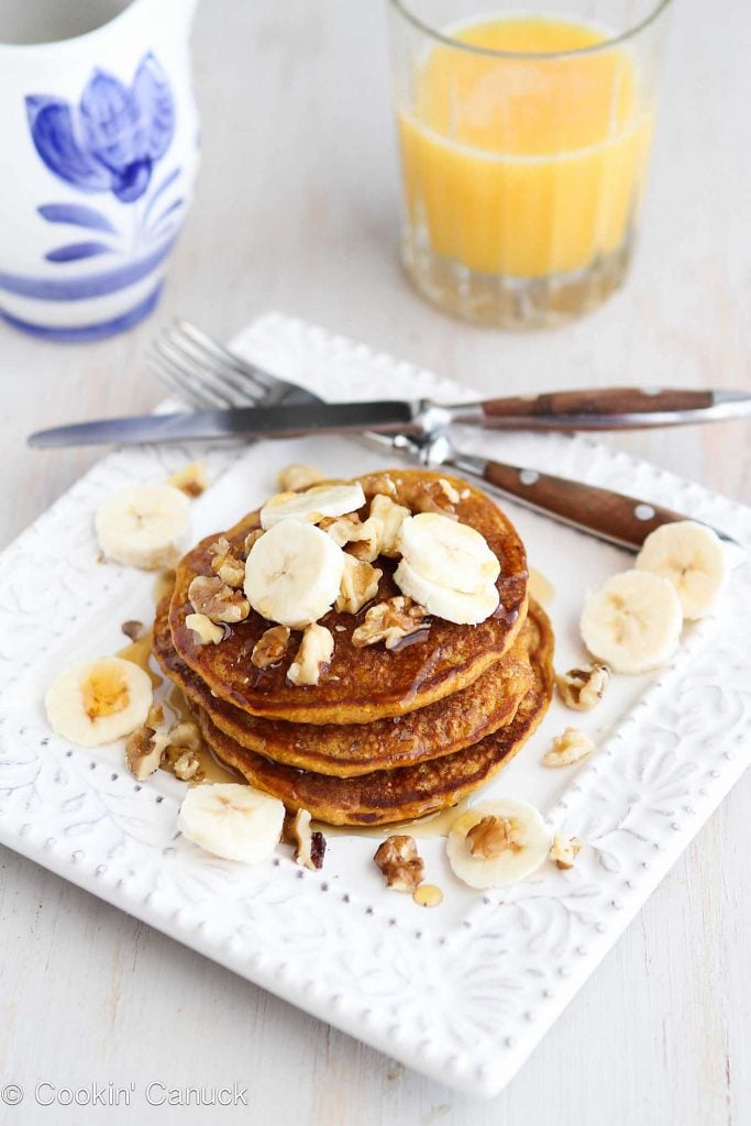 Whole Wheat Gingerbread Pumpkin Pancakes